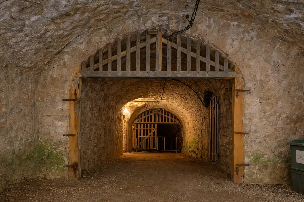 Les cellules de la prison du château de Joux — murs épais, lumière absente