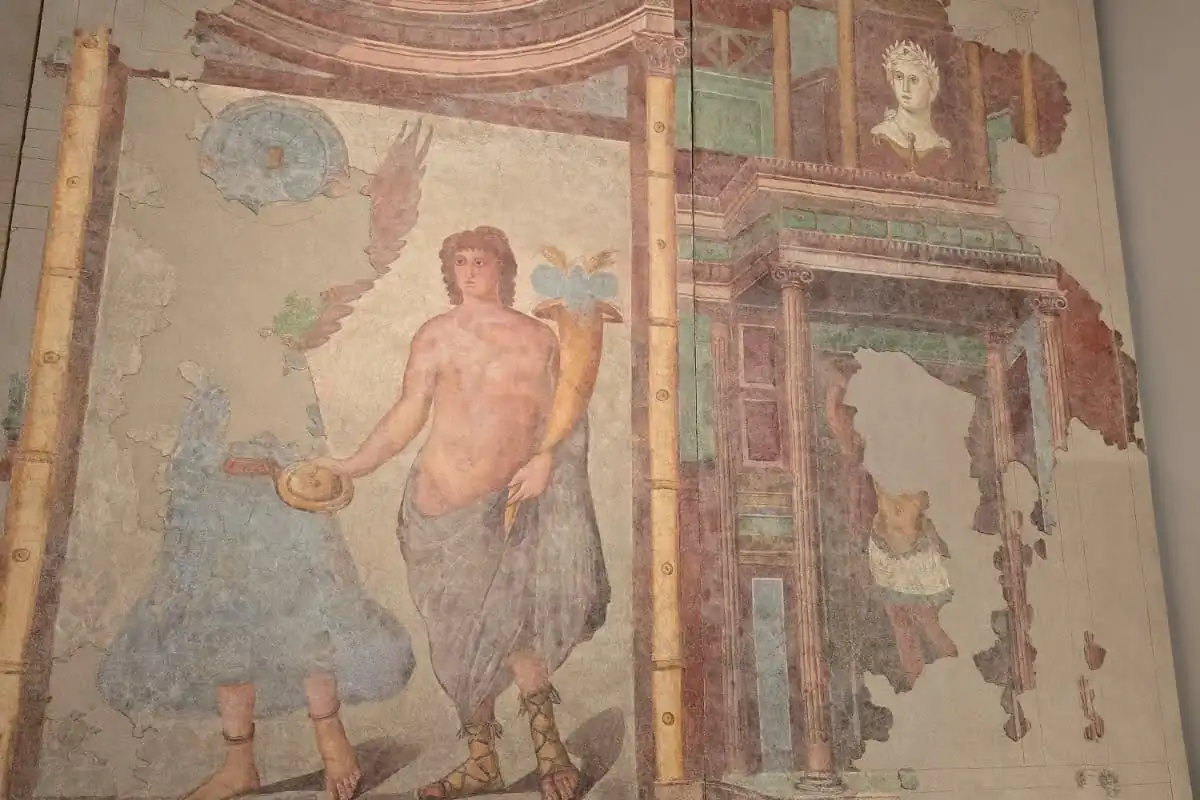 Mosaïque romaine au Musée de la Romanité de Nîmes, face aux arènes